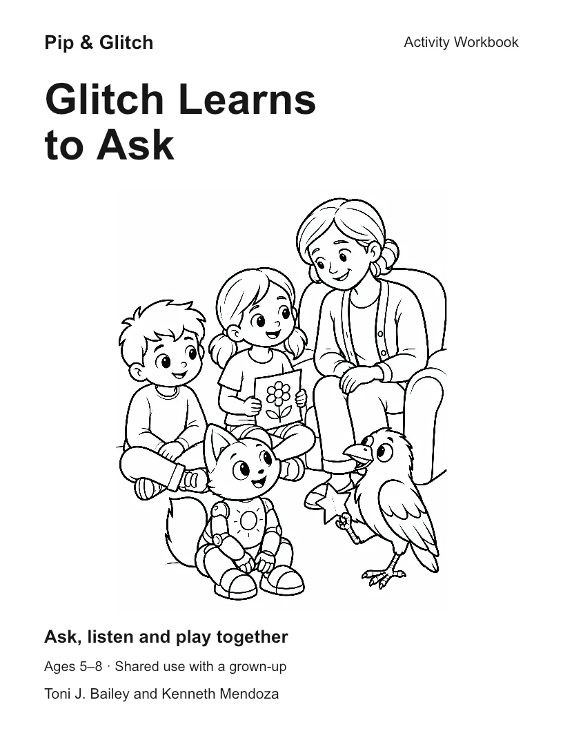 Glitch Learns to Ask workbook cover
